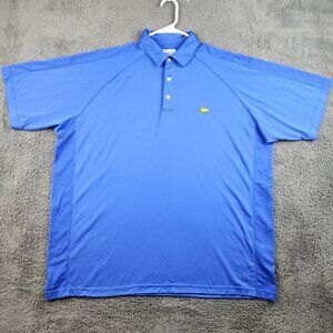Masters Performance Polo Shirt Men's Extra Large Blue Golf Solid Augusta Logo
